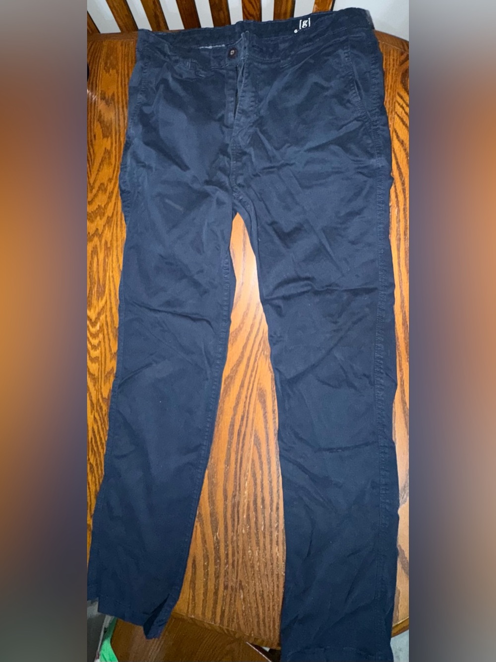 George Men’s Slim Straight Pants 32x32 Navy Blue Casual Chino